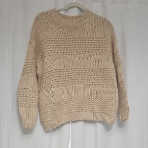 Staccato Cream Crew Neck Sweater with Classic Knit